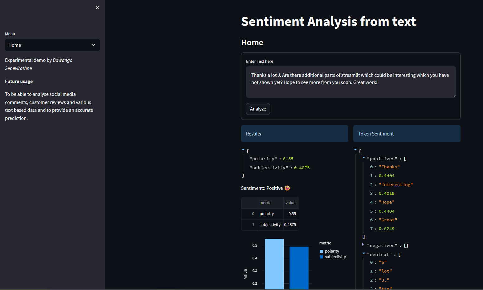 Sentiment Analysis  Web application